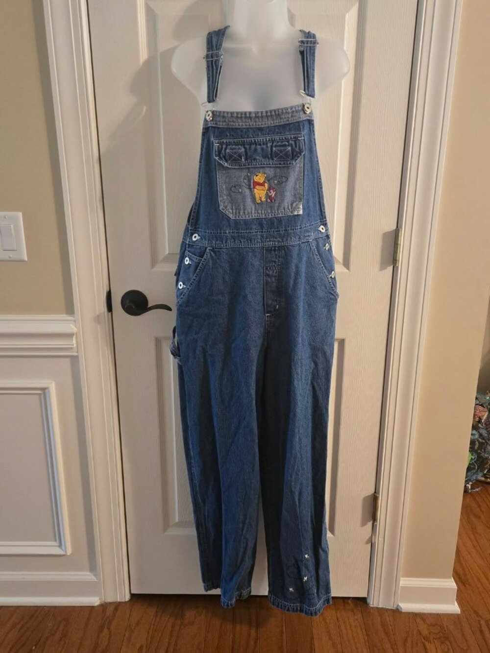 Vintage 90s Disney Winnie the Pooh & Piglet Denim Overalls Size Medium